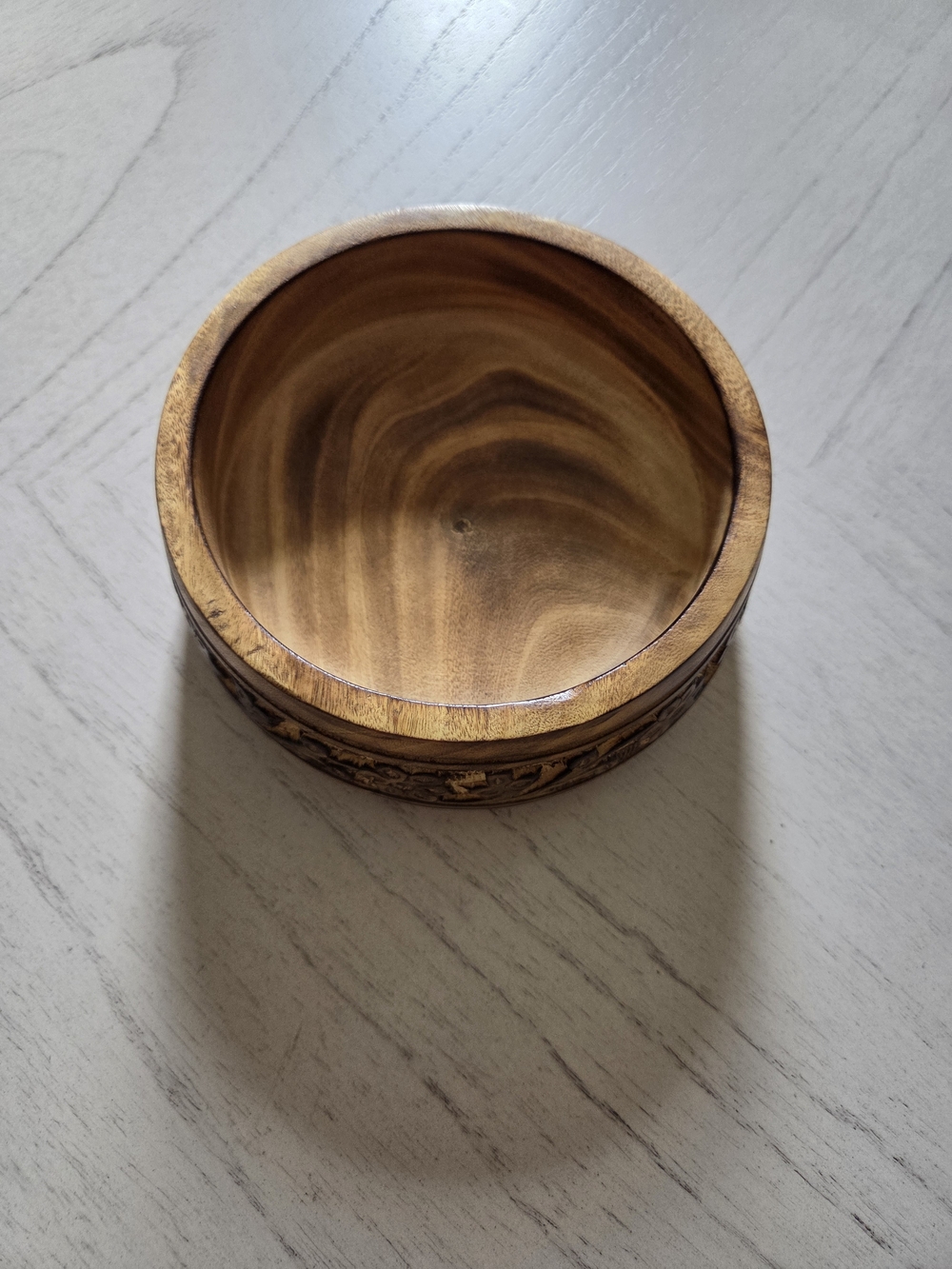 The Great Indian Bazaar Hand-Carved Mango Wood Bowl 6 x 2